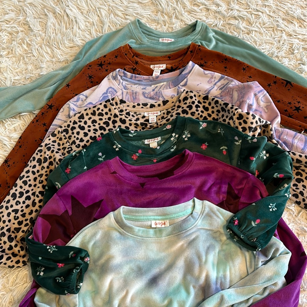Huge lot Cat & Jack girls microfleece size 7/8